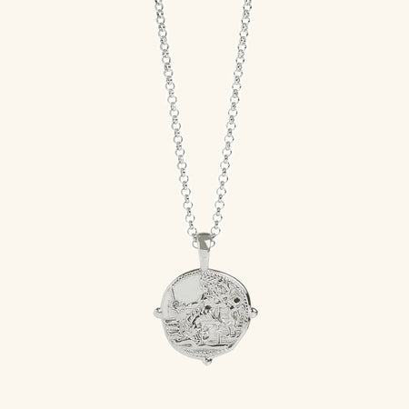 Silver Aphrodite Coin Necklace